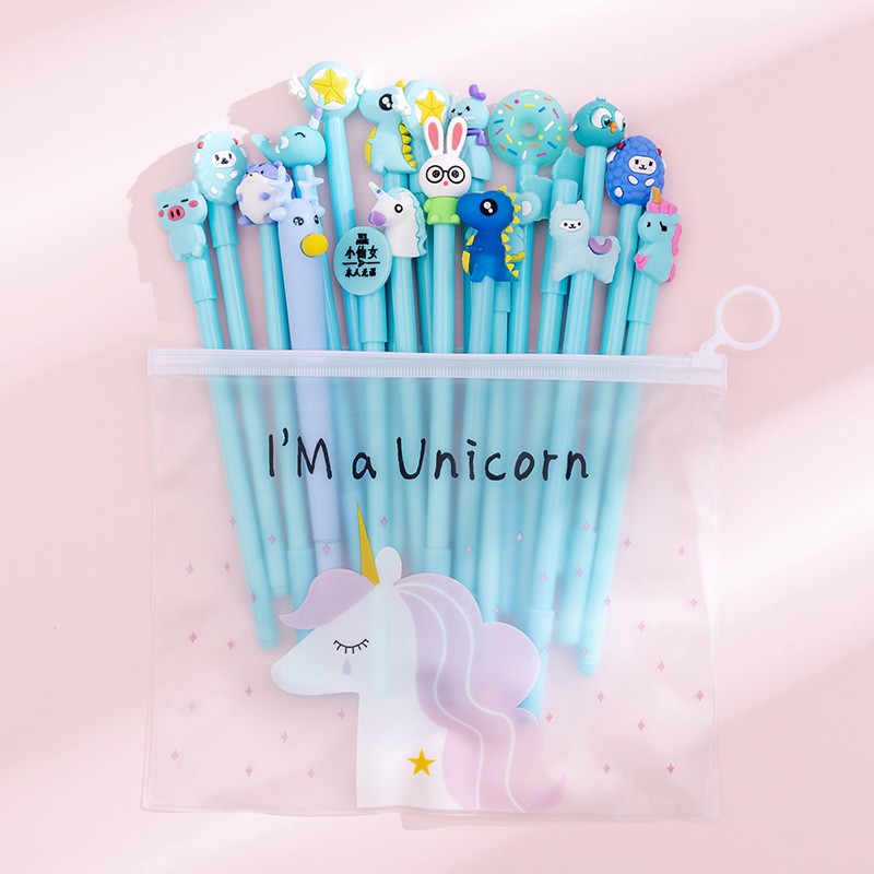 Combo 20 bút nước TẶNG KÈM túi bút trong suốt Cá store đa dạng màu, siêu cute