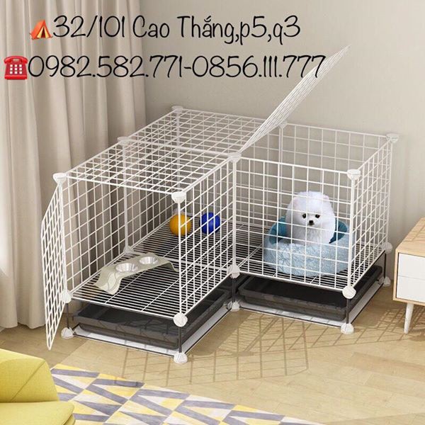 CHUỒNG PET KÈM KHAY VỆ SINH NHỎ GỌN-DỄ LẮP GHÉP, CHUỒNG CHÓ MÈO