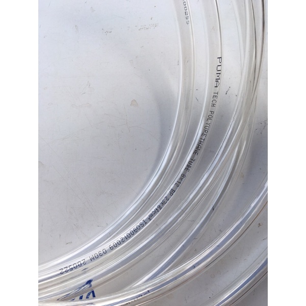 Dây áp lực PU 12li màu trắng kết nối 2 đâu ren 17mm gắn trực tiếp bơm đôi và đầu vòi