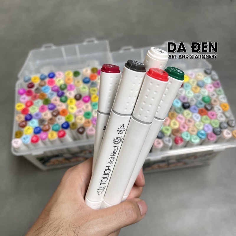 [DA ĐEN] Bút Marker Touch Soft Head 216 Màu Hộp Nhựa