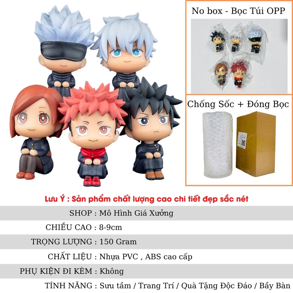 Mô Hình JUJUTSU KAISEN - Chú Thuật Hồi Chiến Chibi  Megumi , Nobara , Yuji Itadori , Gojo Satoru