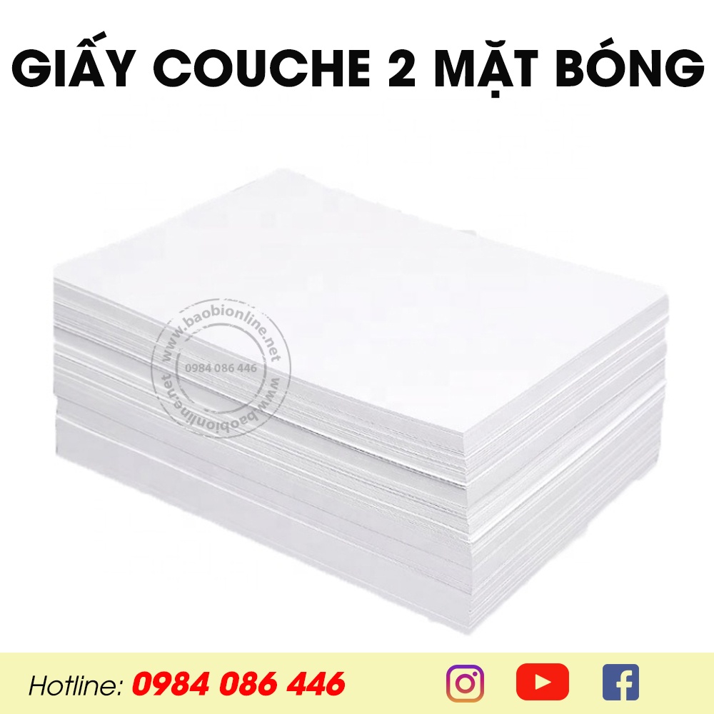 50 TỜ GIẤY COUCHE 2 MẶT BÓNG KHỔ ( A4 )150GSM - 300GSM