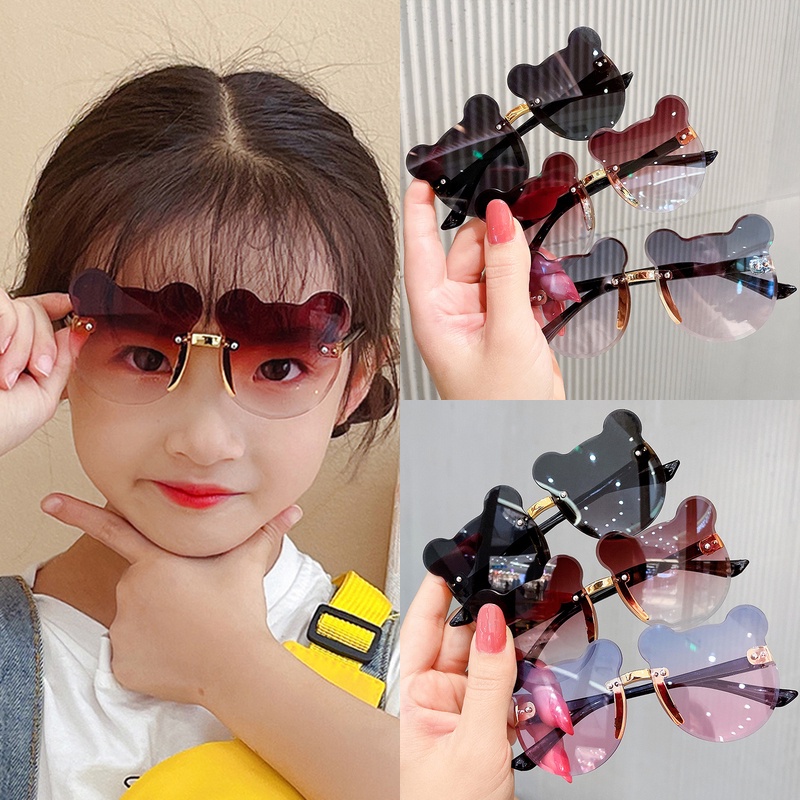 Kính Mát Hình Tai Gấu Dễ Thương Chống Tia UV Cho Bé