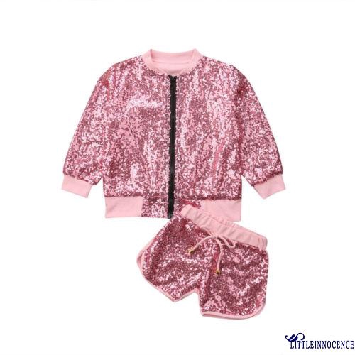 Bộ trang phục đính sequin lấp lánh hợp thời trang cho bé gái từ 1-6 tuổi