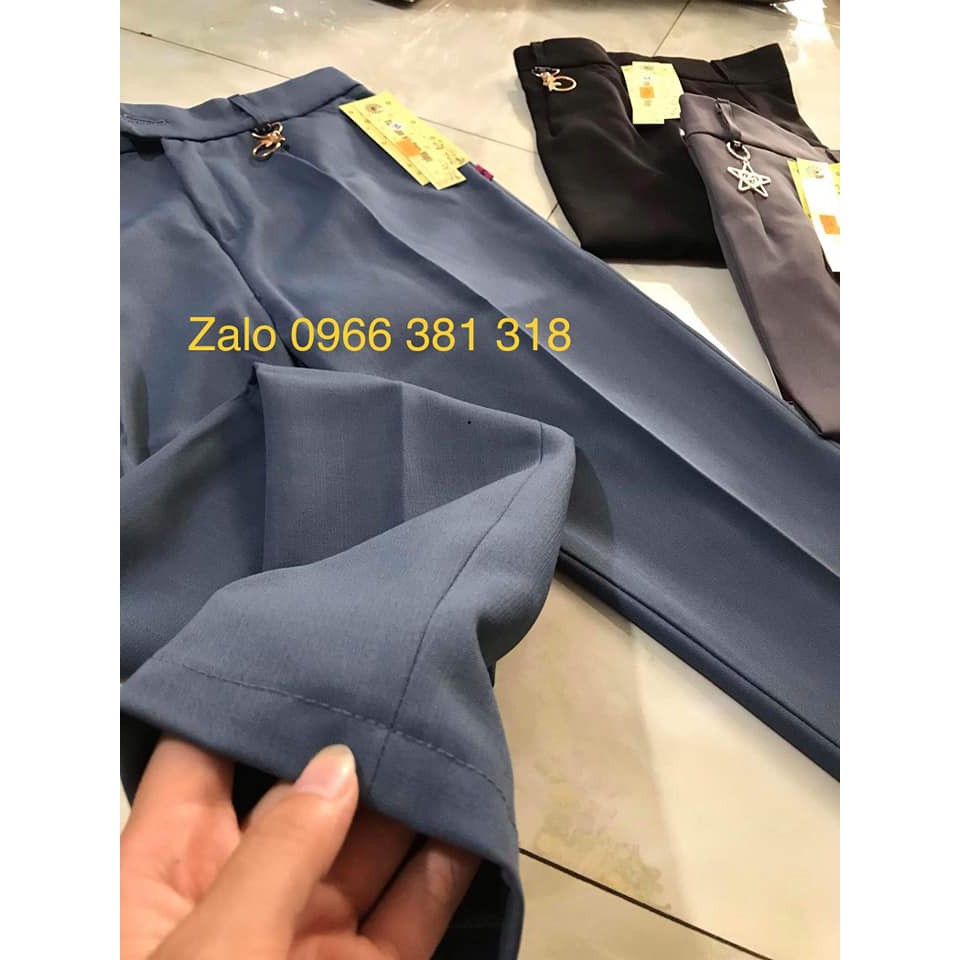 Quần Baggy Công Sở Xuất Nhật Vải Xước Đẹp Đính Khuyên Sao