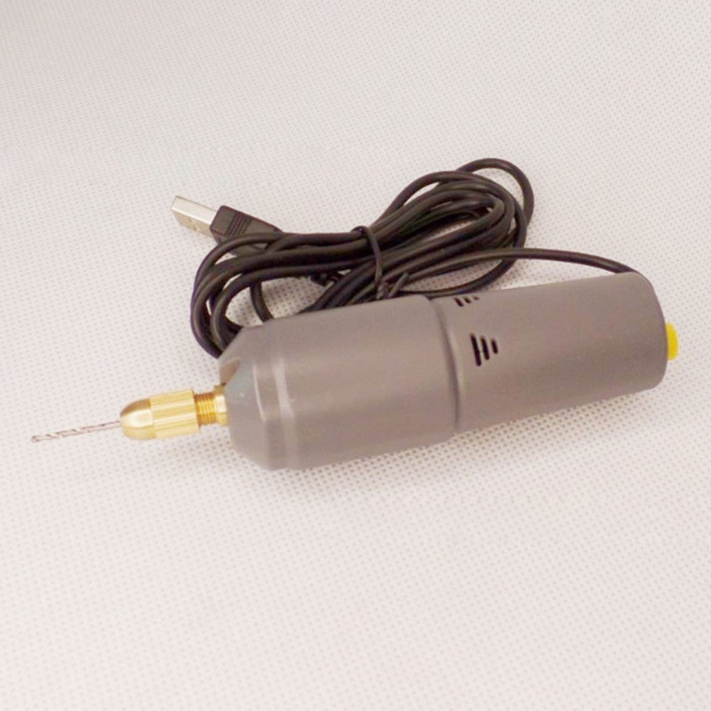 Máy Khoan Điện USB Mini Màu Xám Kèm Mũi Khoan Nhựa Resin / Gỗ