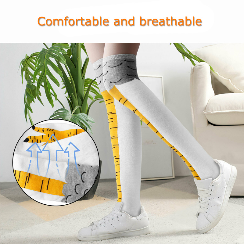 Vớ Cổ Cao In Hình Chân Gà 3d Dễ Thương