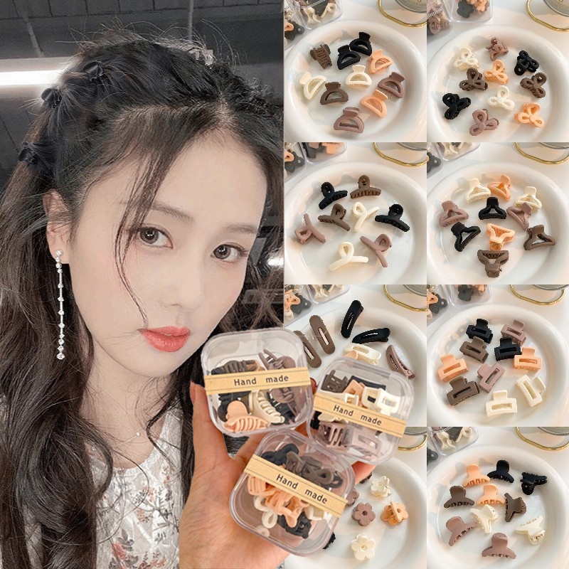 Hộp 10 Kẹp Tóc Hình Cá Mập Đen Thiết Kế Đơn Giản Thời Trang Theo Phong Cách Hàn Quốc