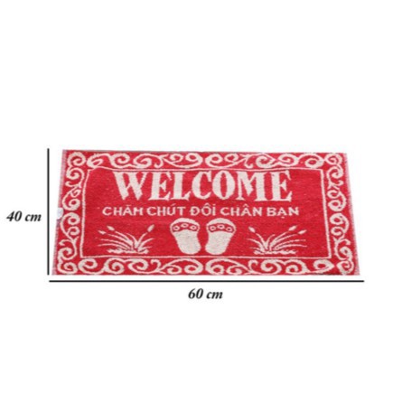 Bộ  6 thảm vải mềm mại Welcome Homeone 40x60cm ( họa tiết ngẫu nhiên )