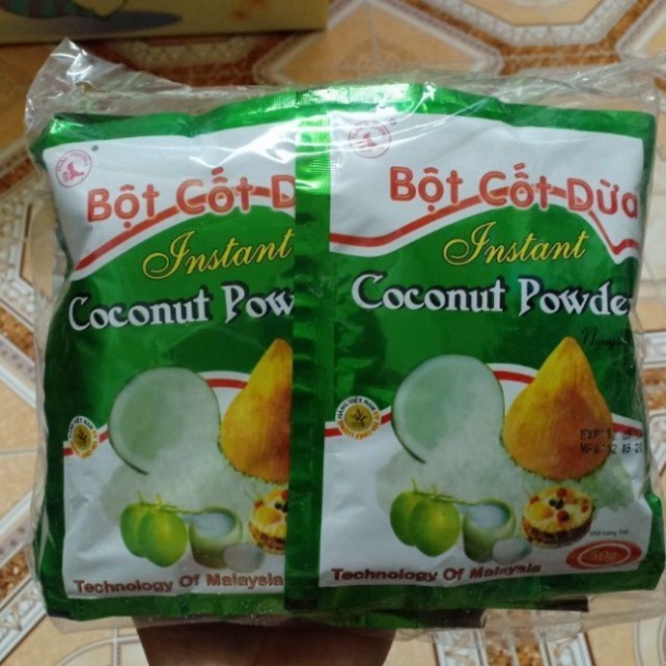 Combo 10 gói Bột cốt dừa Tuấn Phương(50g/gói) không có đường không có đường phù hợp ăn kiêng