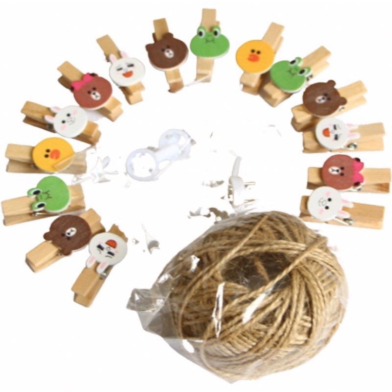 Túi kẹp gỗ hình gấu mèo 50c