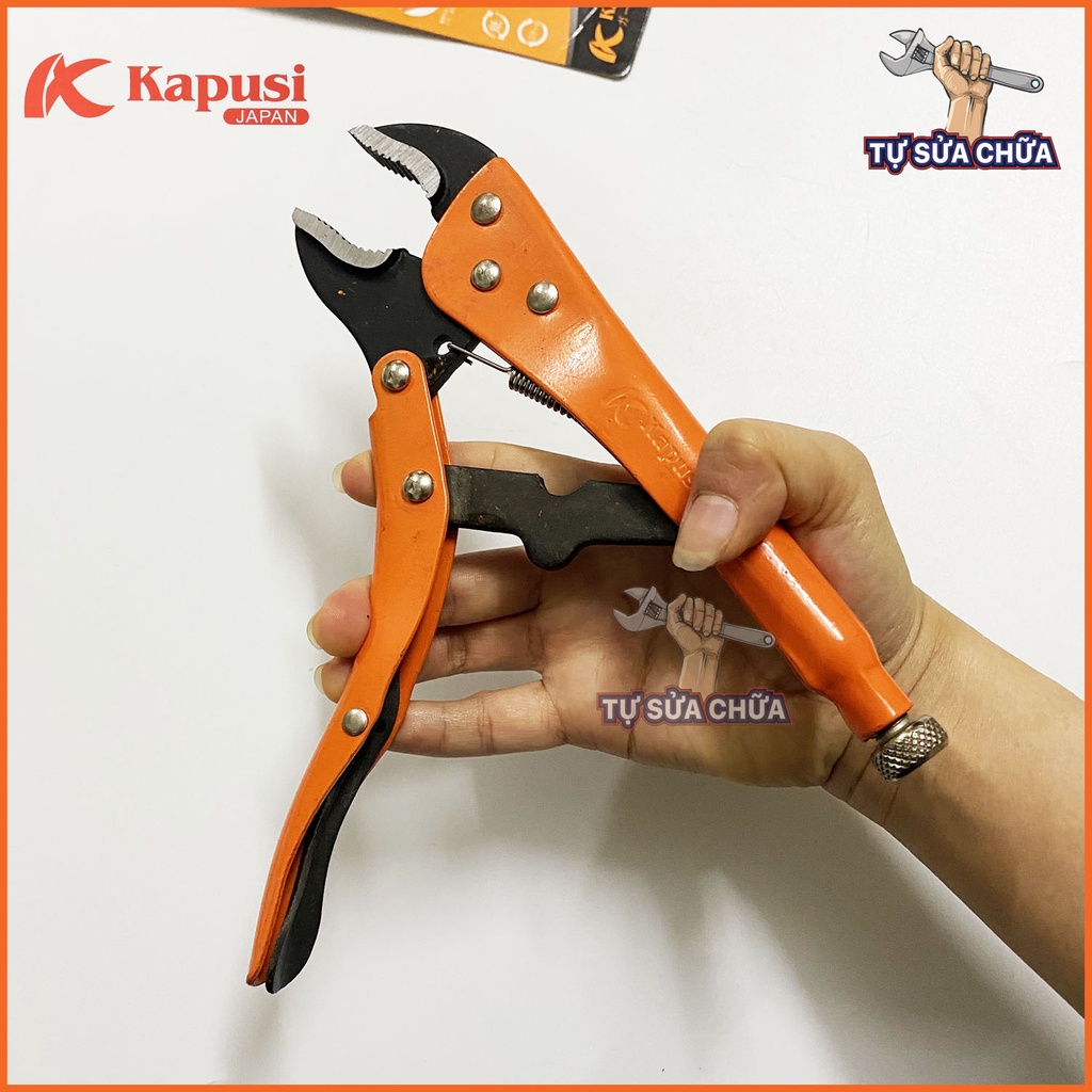 Kìm Bấm Chết Kapusi Japan K-8255 10inch/250mm, Kìm Chết Nhật Bản cao cấp cán sơn tĩnh điện chống gỉ, kẹp cực chặt
