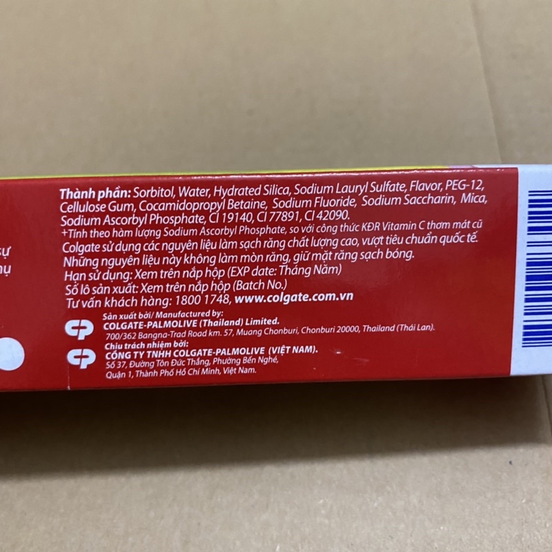 [170g][Vitamin C] Hộp Kem Đánh Răng Colgate Chanh