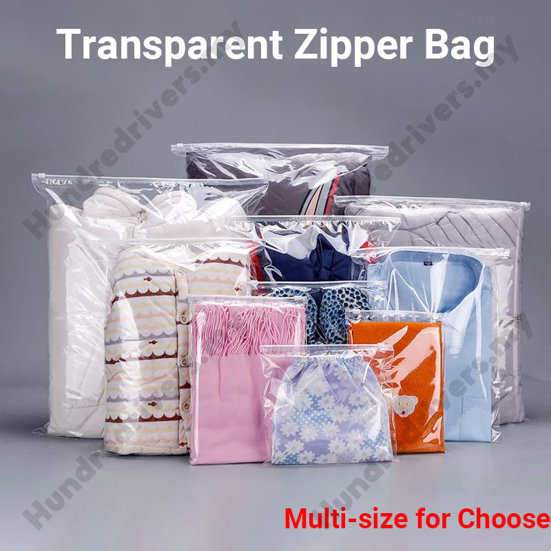 Túi Zip Nhựa Trong Suốt Đựng Áo Sơ Mi Baju Tudung Cao Cấp