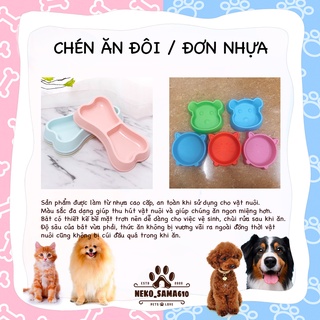 [Chọn màu]Bát/Chén ăn đơn/đôi cho thú cưng chó 🐶 mèo 😼