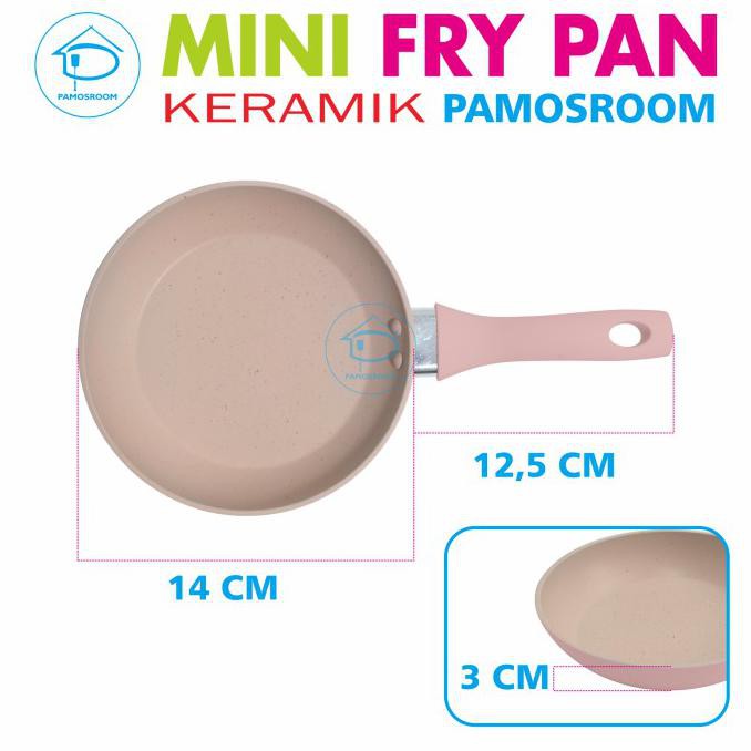 Chảo Mini Chống Dính Họa Tiết Vân Đá Màu Hồng 14cm - Mã 001