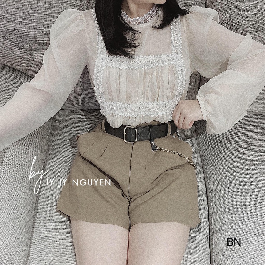 Áo kiểu nữ tơ ren dài tay