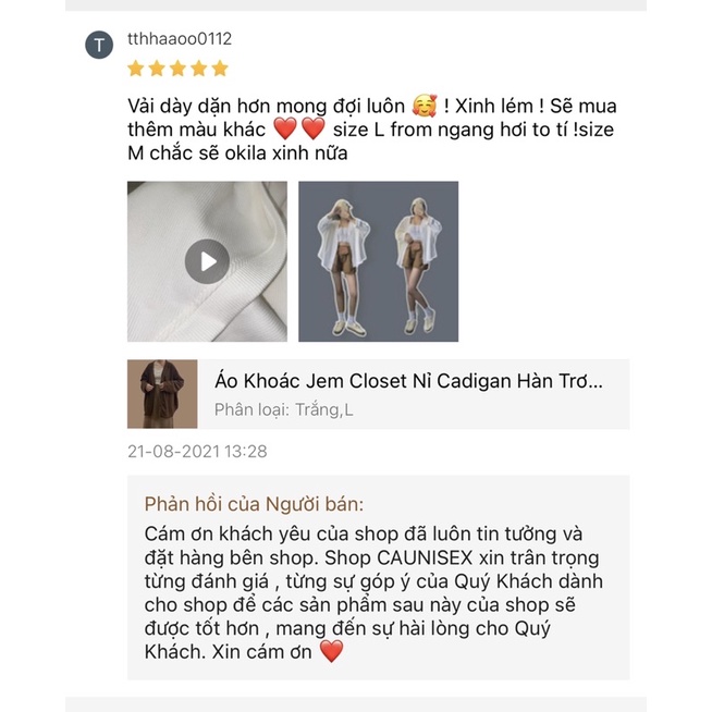 Áo Khoác Jem Closet Nỉ Cadigan Hàn Trơn Form Lửng Rộng Ulzzang Simple Unisex ( Hình Thật 100% )