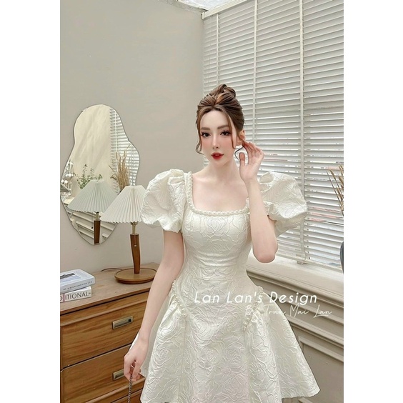 Váy cổ vest nơ đá sang chảnh noel và tết