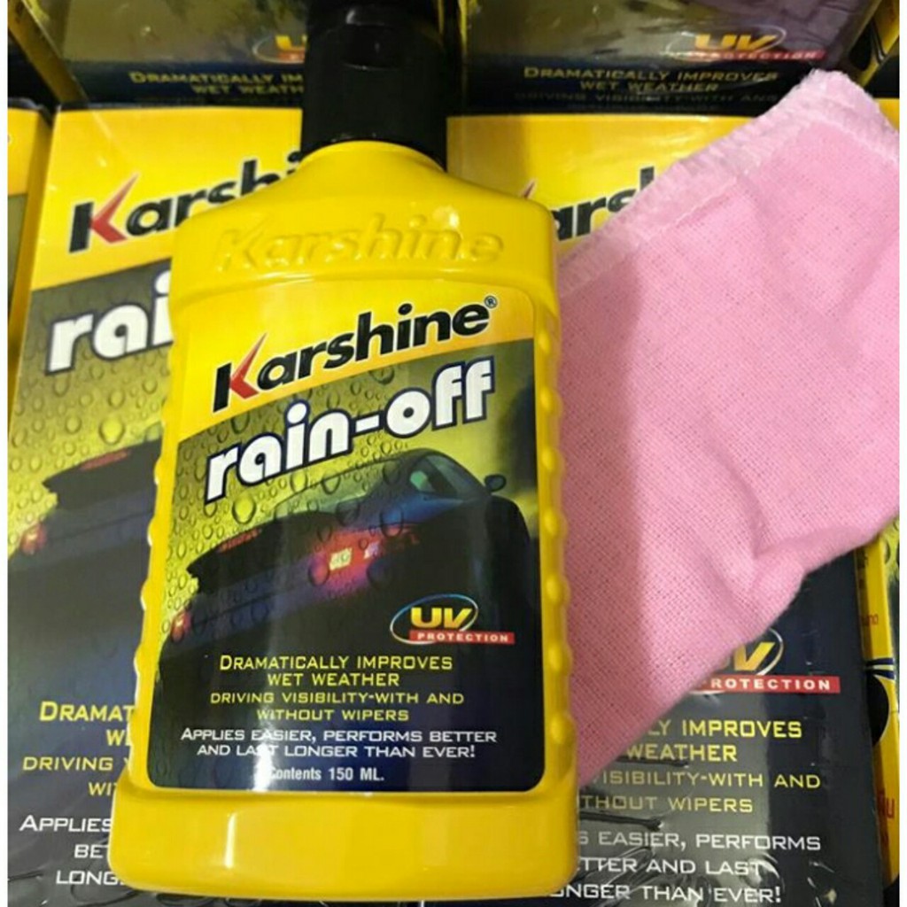 Dung Dịch chống bám nước kính xe hơi - Chất Phủ Nano kính ô tô - Karshine Rain- off 150ml tặng kèm khăn