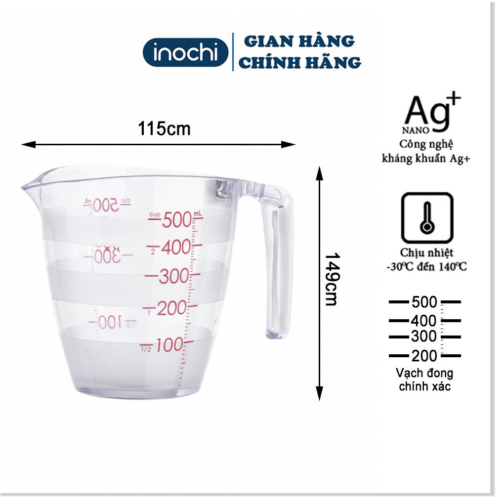 Cốc đong - Ca Đong YOKO INOCHI nhựa định lượng 200ml dung dịch dùng trong nấu ăn pha chế nhựa nguyên sinh