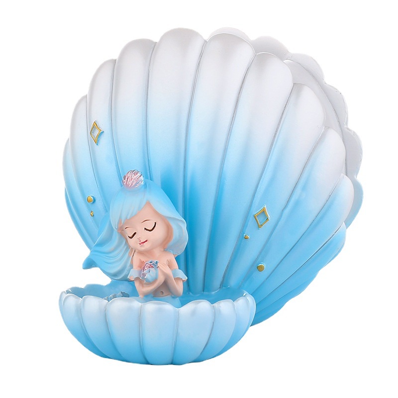 Ống Đựng Bút Hình Nàng Tiên Cá Bằng Nhựa Resin Dễ Thương Dùng Làm Quà Tặng Sinh Nhật