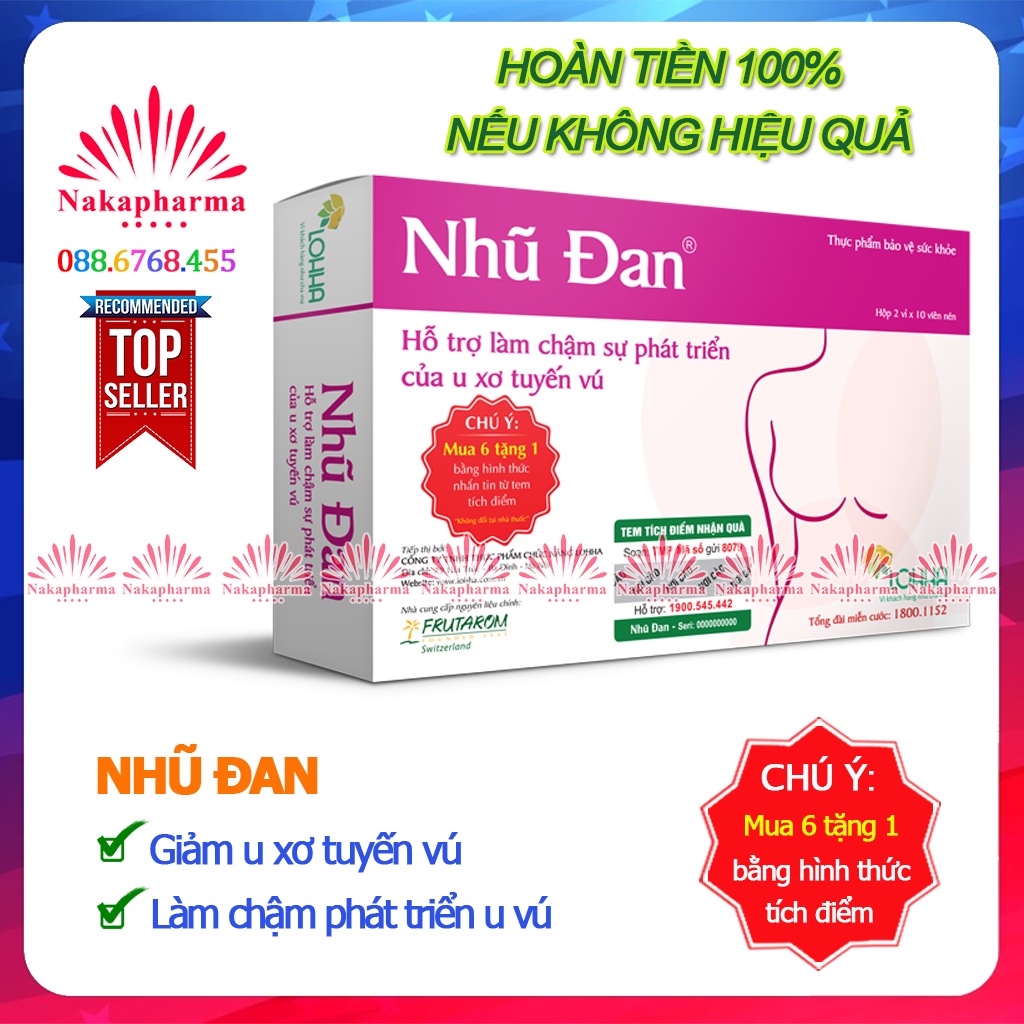 ✅ [6 TẶNG 1] Nhũ Đan Lohha – Thảo dược ngừa và giảm u xơ tuyến vú, u nang tuyến vú, xơ nang tuyến vú, nang vú, bướu diệp