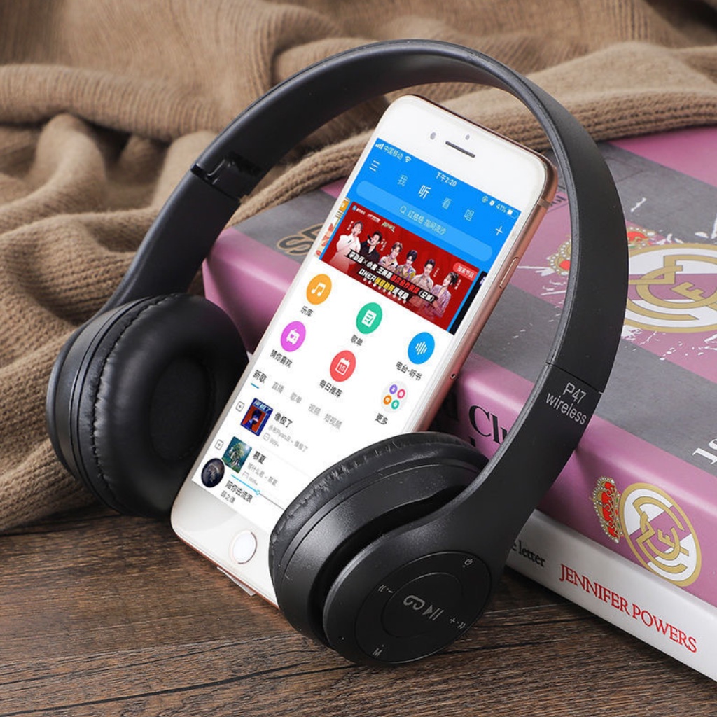 Tai Nghe Chụp Tai Bluetooth Headphone Không Dây 5.0 P47 BOMAN Dễ Thương Trend Tiktok
