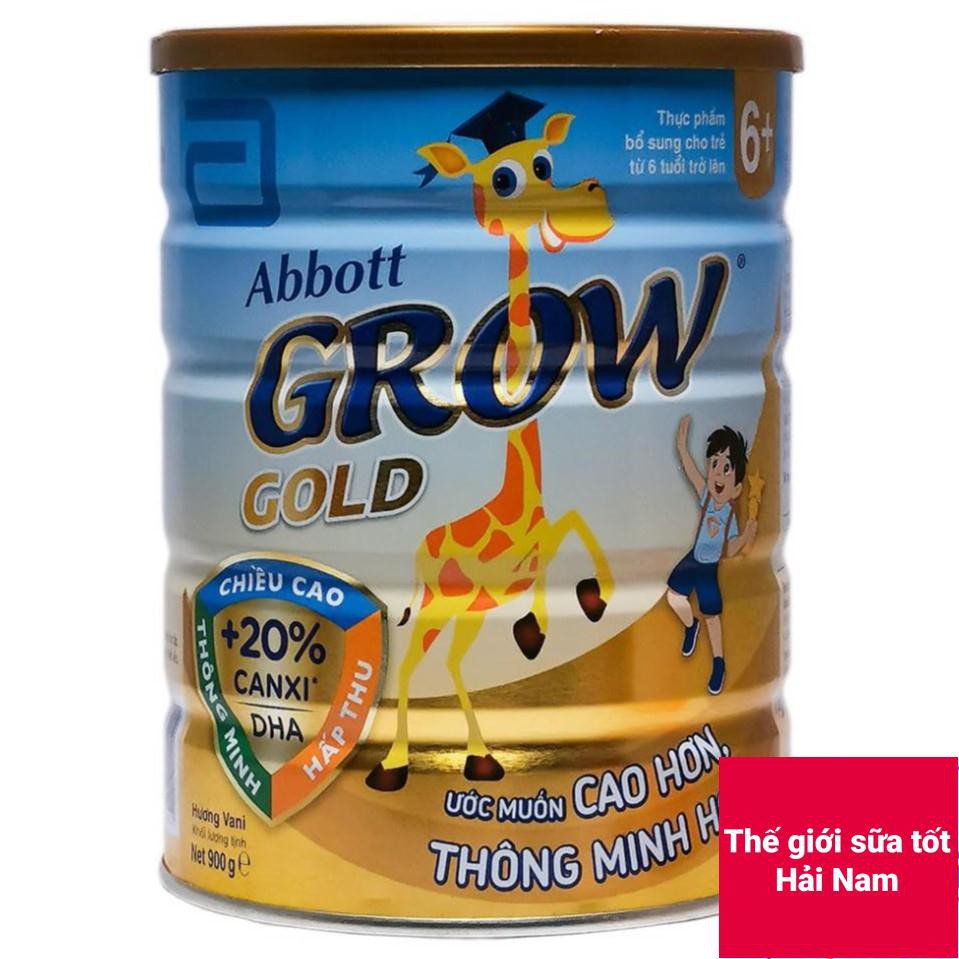 [CHÍNH HÃNG] Sữa Bột Abbott Grow Gold 6+ Hương Vani Hộp 900g (Ước muốn cao hơn, thông minh hơn)