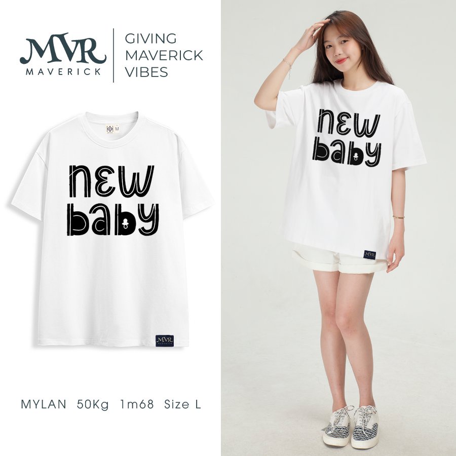 Áo thun nữ tay lỡ Thời trang em bé mới ra đời - mới có em bé BB3314 MVR