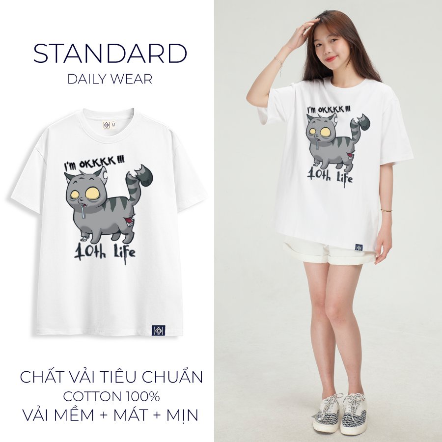 Áo form rộng Nam Nữ Đẹp In Hình Mèo Zombie chính hãng MVR Size Mỹ TT1409