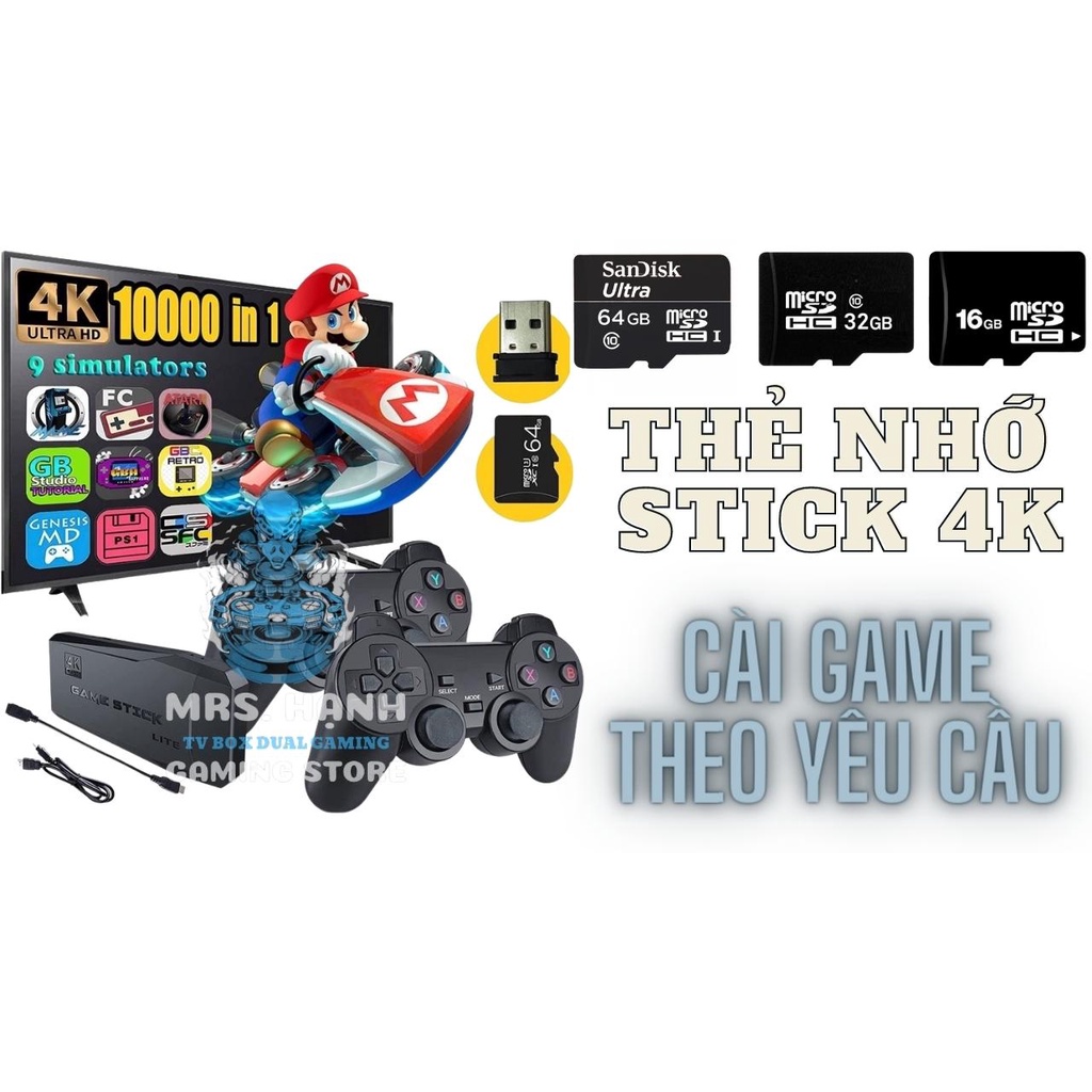 THẺ NHỚ GAME STICK 4K - CÀI GAME THEO YÊU CẦU KHÁCH HÀNG