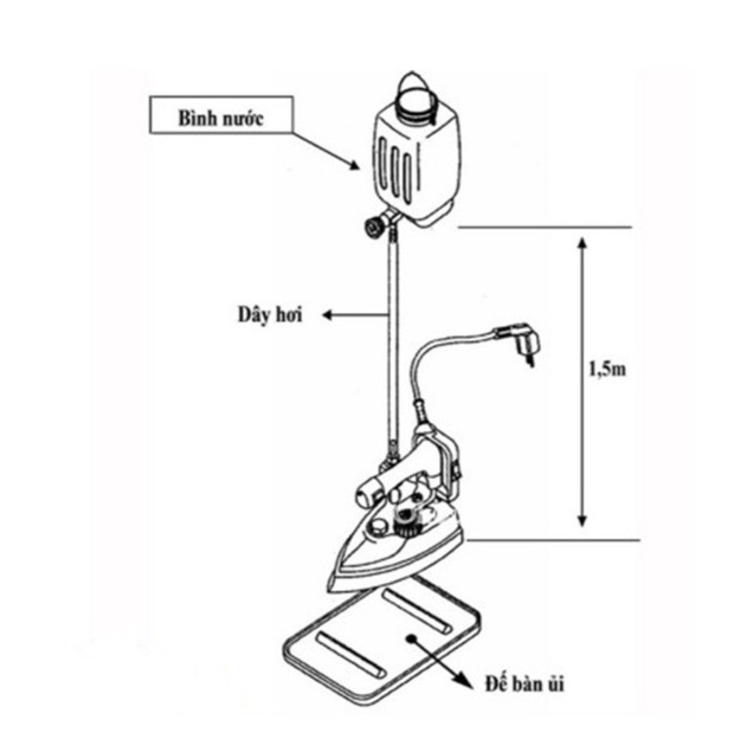 Bình nước treo dùng cho bàn ủi hơi nước công nghiệp (tặng kèm dây dẫn nước)