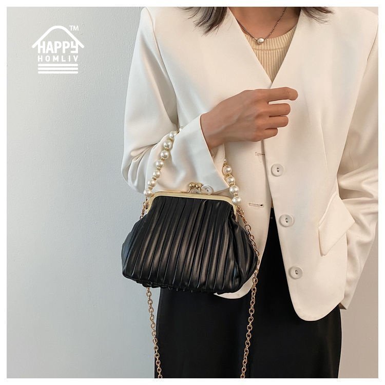 Túi đeo vai HAPPY HOMLIV Đính Ngọc Trai Nhân Tạo Thời Trang Mùa Hè 2022