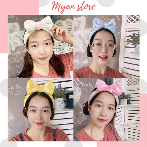 Băng đô rửa mặt, bờm rửa mặt nơ dễ thương - Myan Store