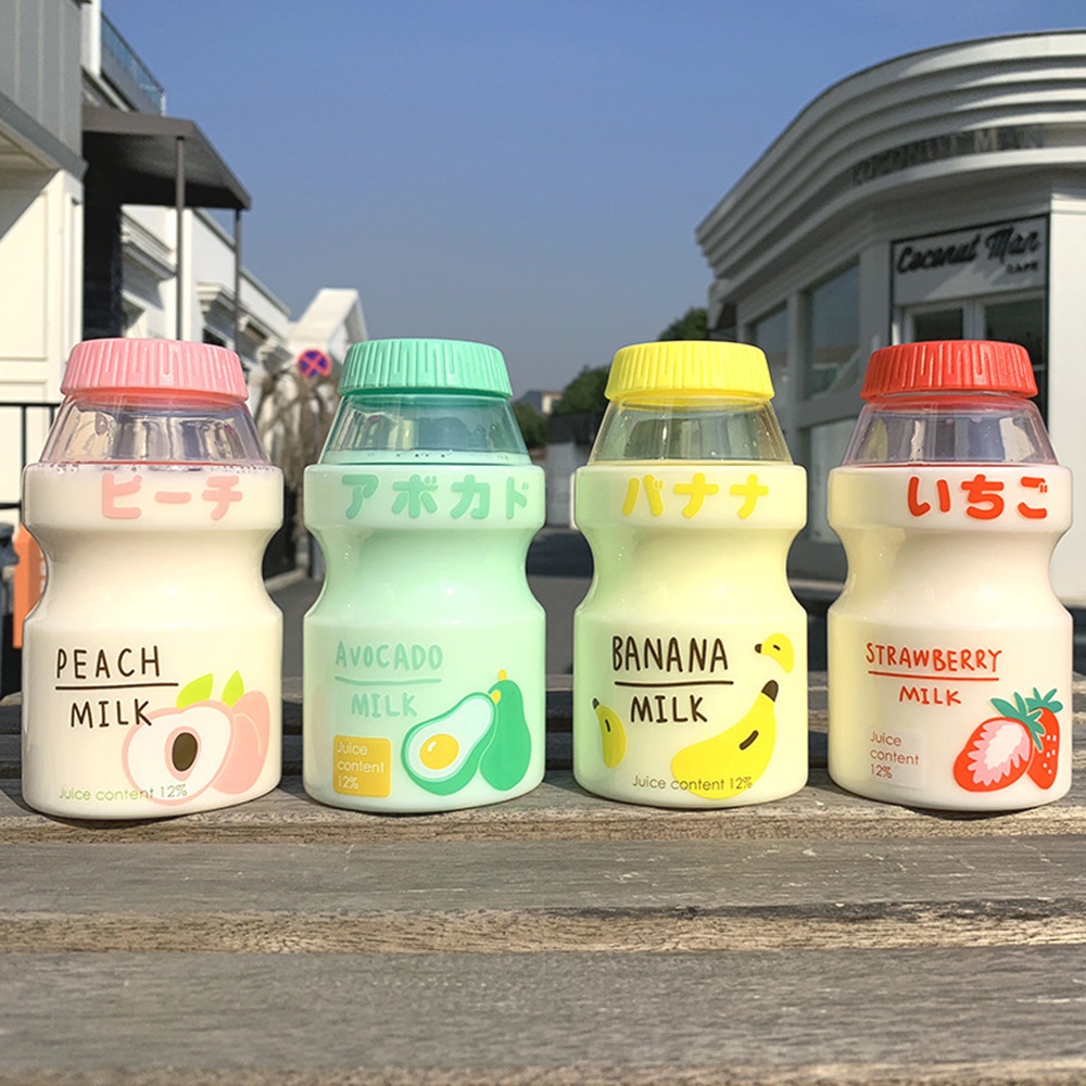 Bình Nước Thể Thao 480ml Bằng Nhựa Chống Rơi Họa Tiết Quả Chuối Dễ Thương