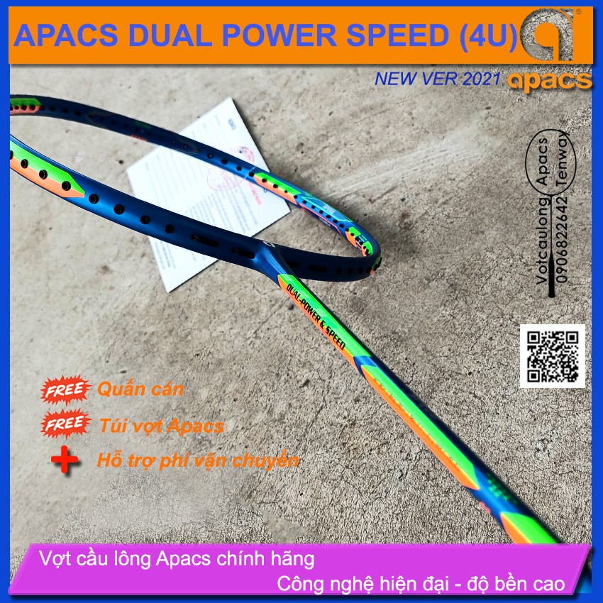 [Vợt cầu lông Apacs Dual Power Speed – 4U] New Version 2021 - Vợt cân bằng công thủ, sơn nhám tuyệt đẹp