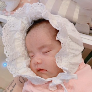 Mũ nón bèo trắng cho bé gái (0-15 tháng)