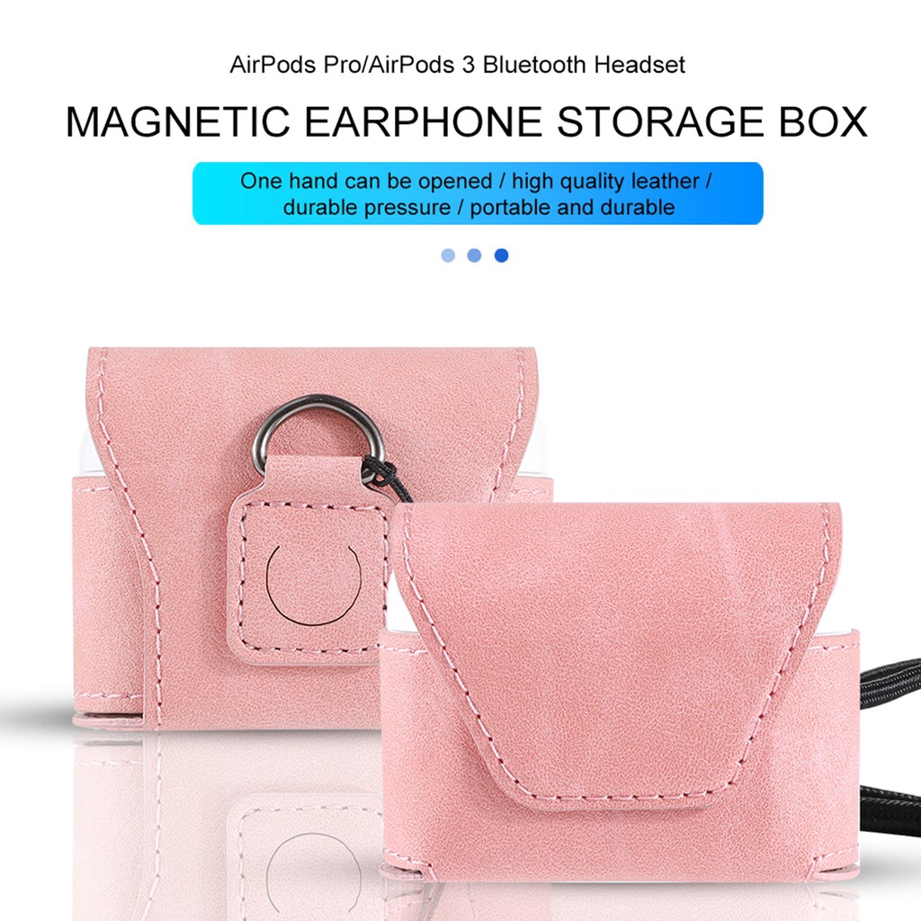 Vỏ Bảo Vệ Hộp Sạc Tai Nghe AirPods Pro Bluetooth Chất Liệu Da