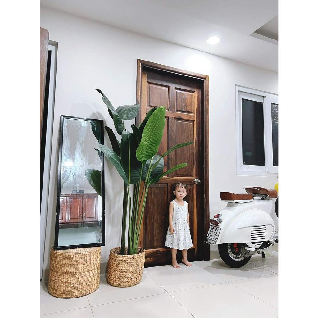 Giỏ lục bình tròn đựng đồ dùng, giỏ cói trồng cây, chậu cói trồng cây cảnh, đựng quần áo, decor tự nhiên,giỏ cói Vintage