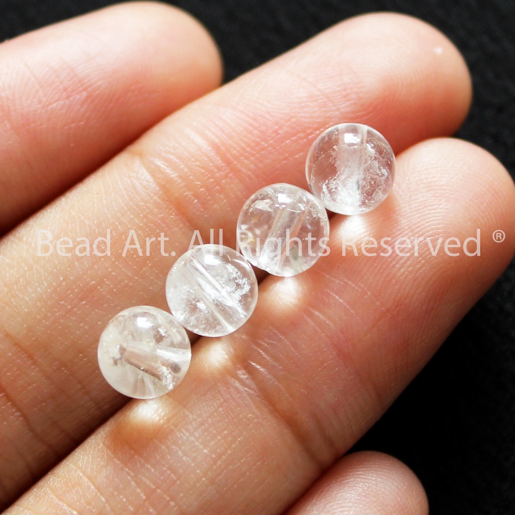 6MM T.A Trắng Vân Rạn, Đá Phối Vòng Tay Phong Thuỷ Loại AB, Kim, Thuỷ, Chuỗi Hạt, Trang Sức S50 - Bead Art