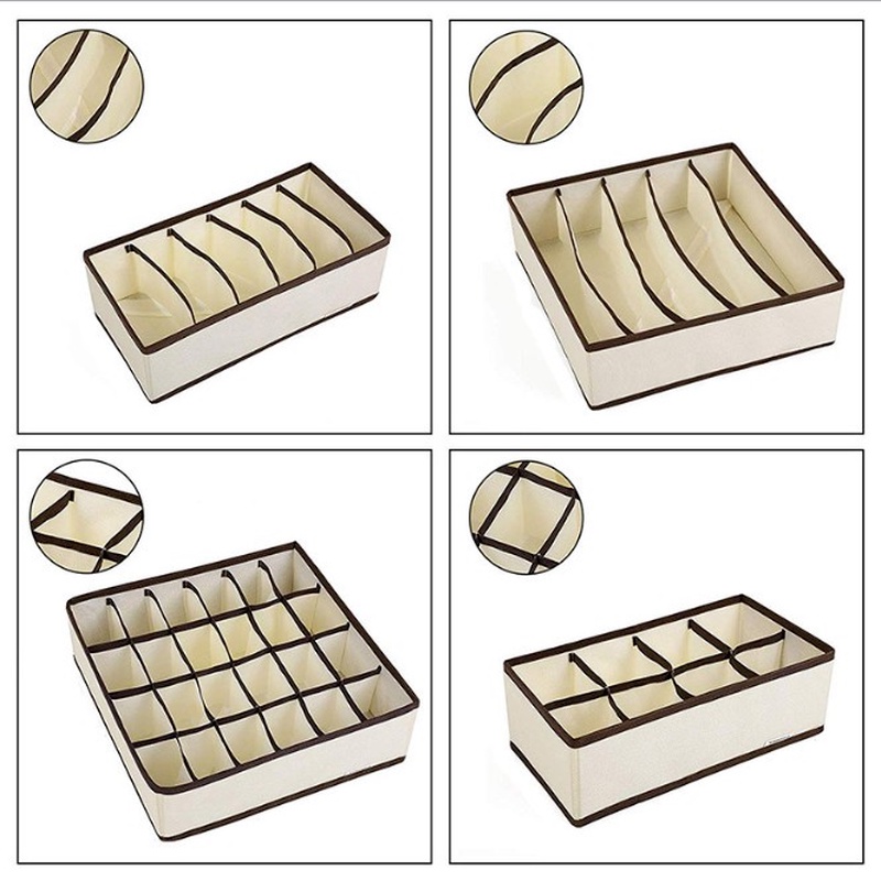 Hộp đựng đồ lót và vớ 6/7/8/24 ô tiện dụng có thể gấp gọn