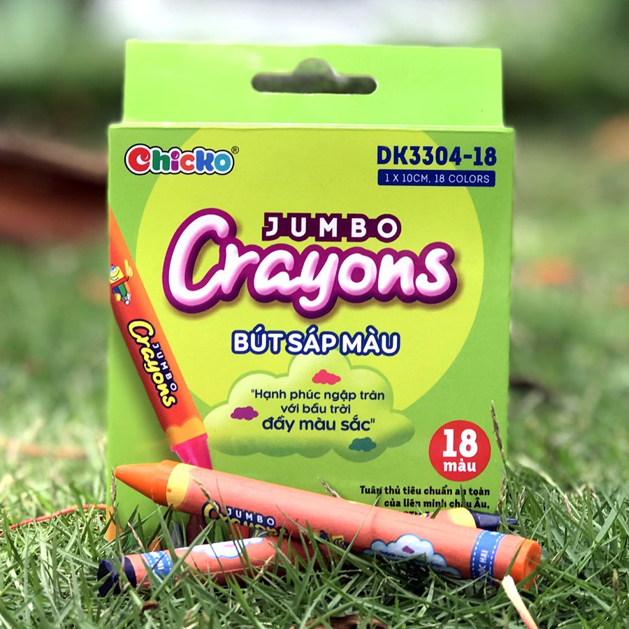 Bút Sáp Màu Duka: Jumbo Crayons (18 Màu) DK 3304 - 18