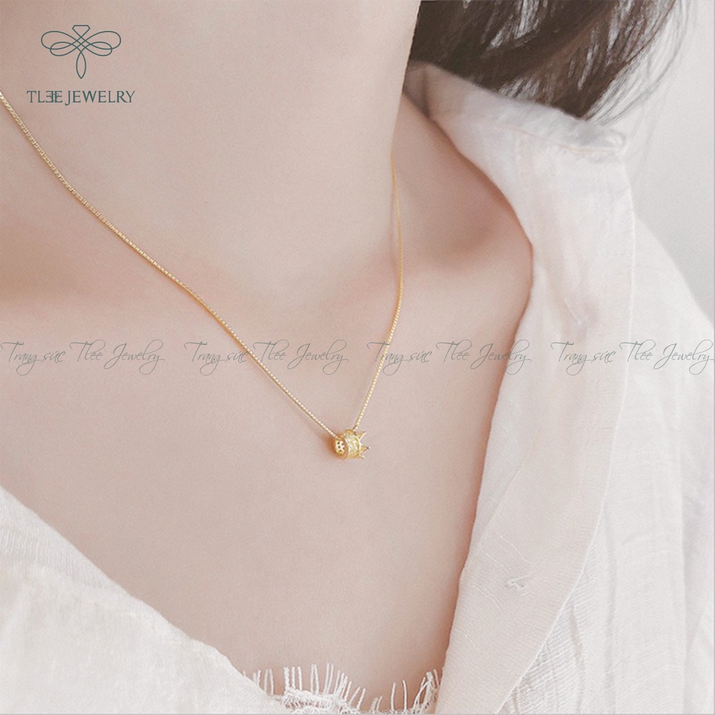 Dây chuyền bạc nữ TLEE Crown nạm đá sang trọng NCJ D0107