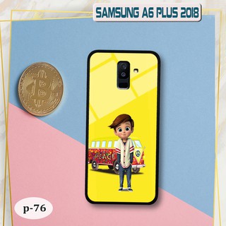 Ốp lưng kính 3d samsung a6 plus 2018- hình cute