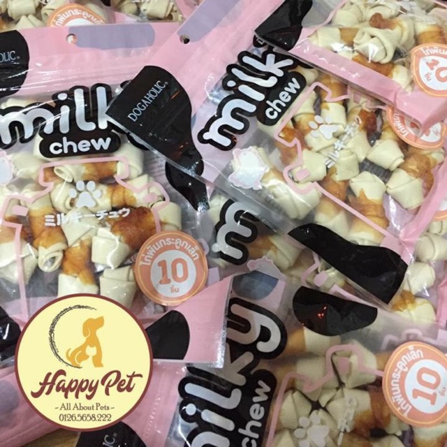 [Mã PET50K giảm Giảm 10% - Tối đa 50K đơn từ 250K] XƯƠNG GẶM SỮA QUẤN THỊT GÀ MỀM DẺO THÁI LAN GÓI 10 XƯƠNG