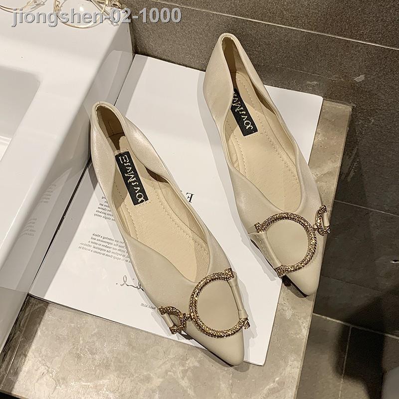 ✖۞▫Giày búp bê mũi nhọn thiết kế thời trang màu đào/vàng/xanh lá size 35-39 cho nữ | BigBuy360 - bigbuy360.vn