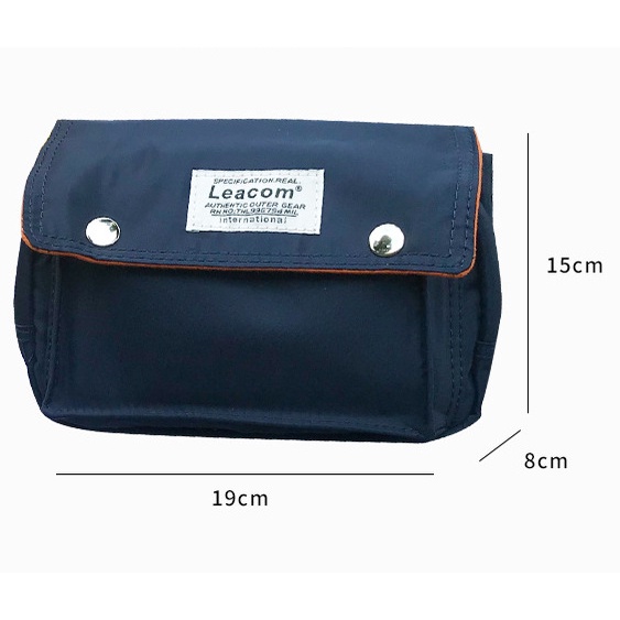 Túi Đeo Chéo Mini Nhỏ Gọn Nam Nữ Vải Canvas Cao Cấp Trượt Nước KT 19x15x8cm Màu Xanh Navy T76