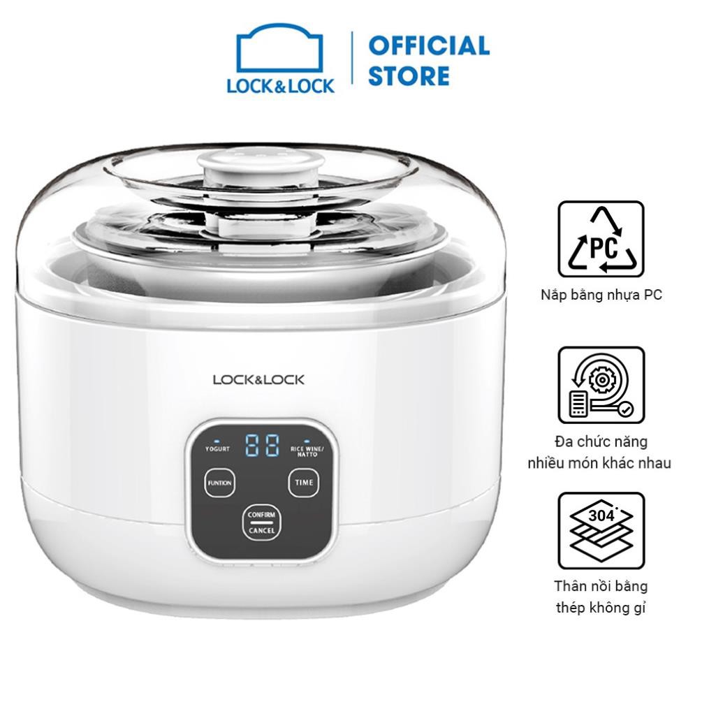 Máy làm sữa chua Lock & Lock Yogurt Maker 1L, 220V, 50Hz, 15W - Màu trắng EJY211