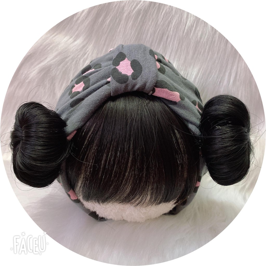 Turban gắn tóc giả cho bé